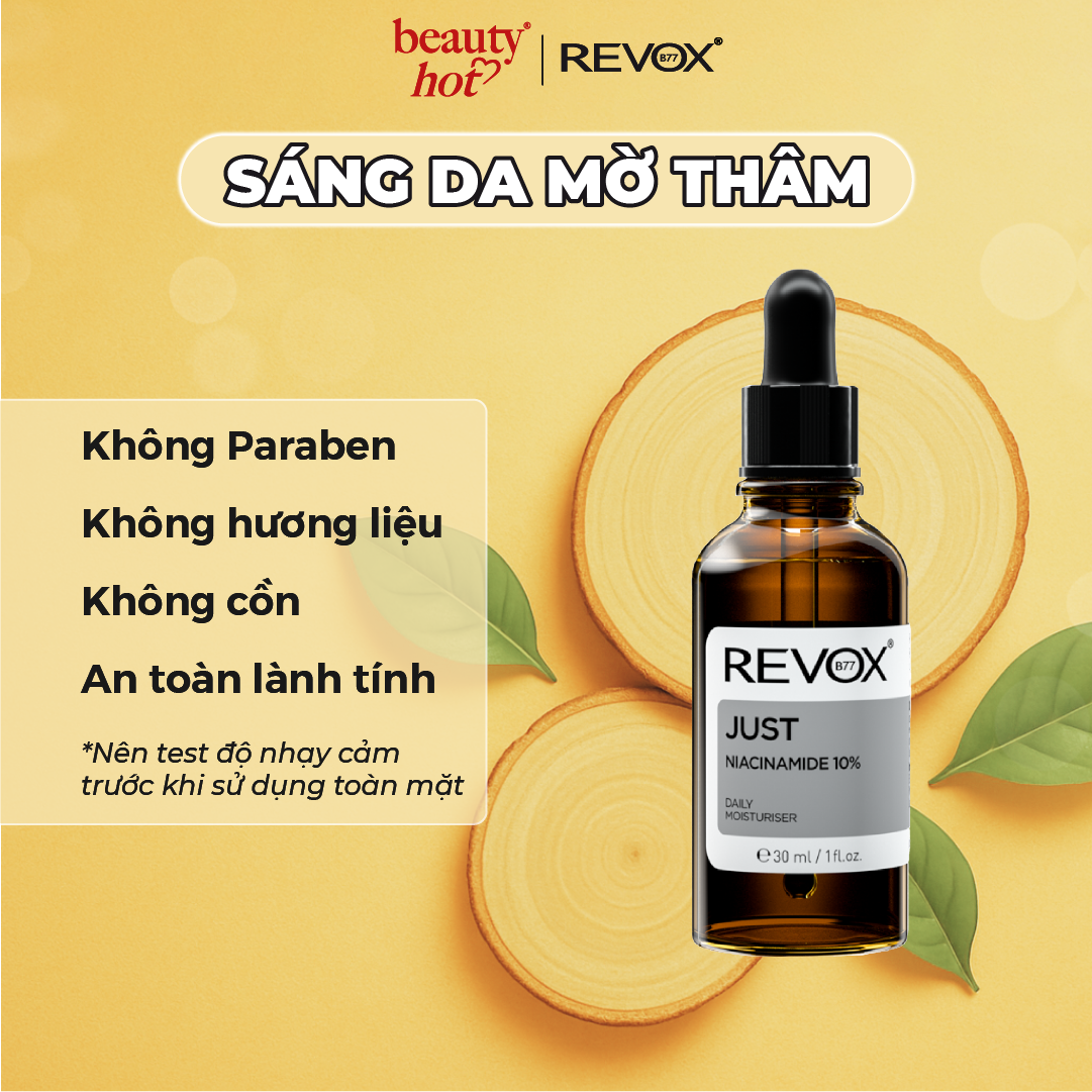 Tinh chất dưỡng ẩm hàng ngày cho da mặt và cổ Revox B77 Just - Niacinamide 10% - 30ml