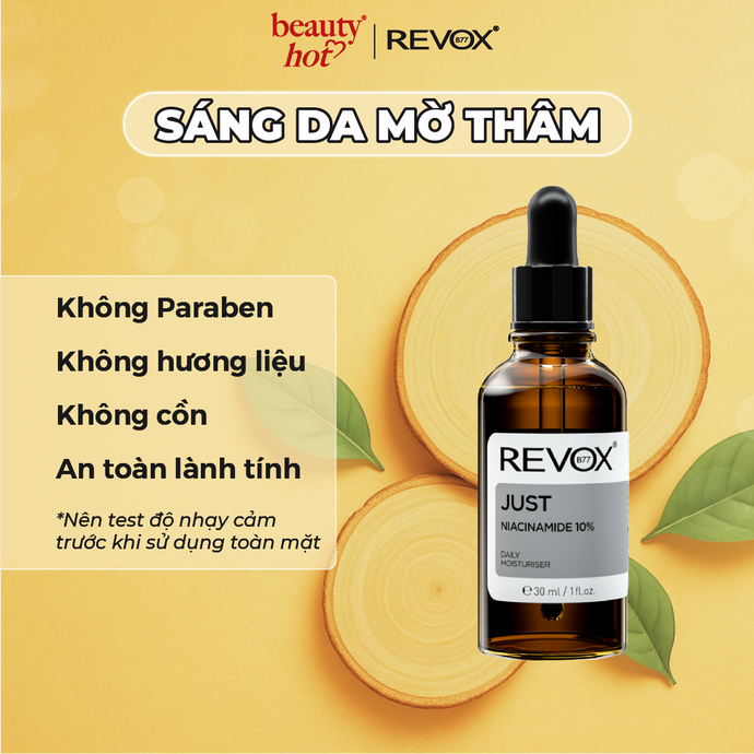 Tinh chất dưỡng ẩm hàng ngày cho da mặt và cổ Revox B77 Just - Niacinamide 10% - 30ml