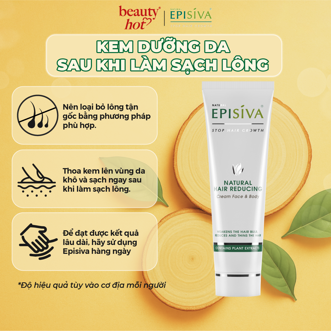 Kem Dưỡng Da Sau Khi Làm Sạch Lông Episiva Cho Mặt & Cơ Thể 140ml