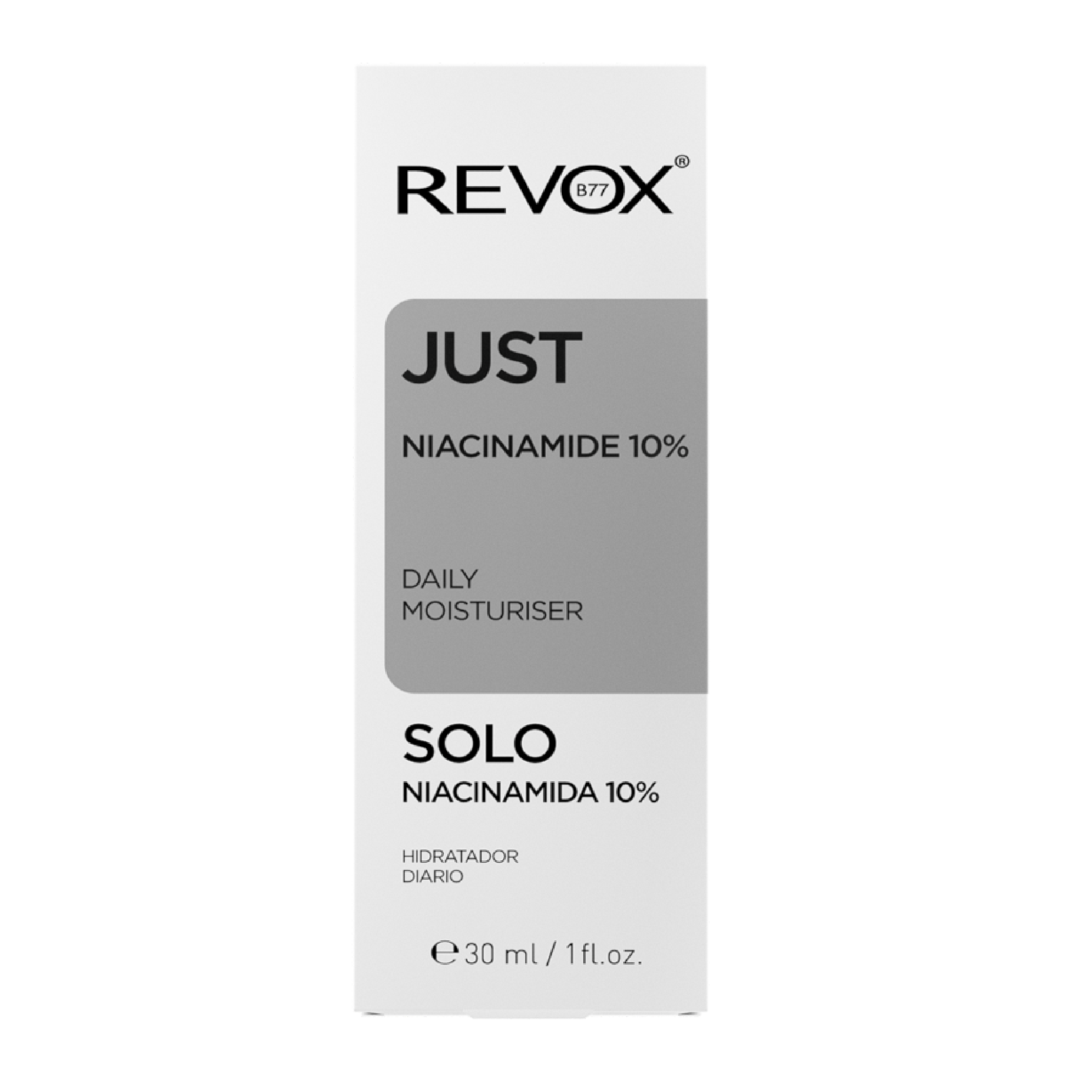 Tinh chất dưỡng ẩm hàng ngày cho da mặt và cổ Revox B77 Just - Niacinamide 10% - 30ml