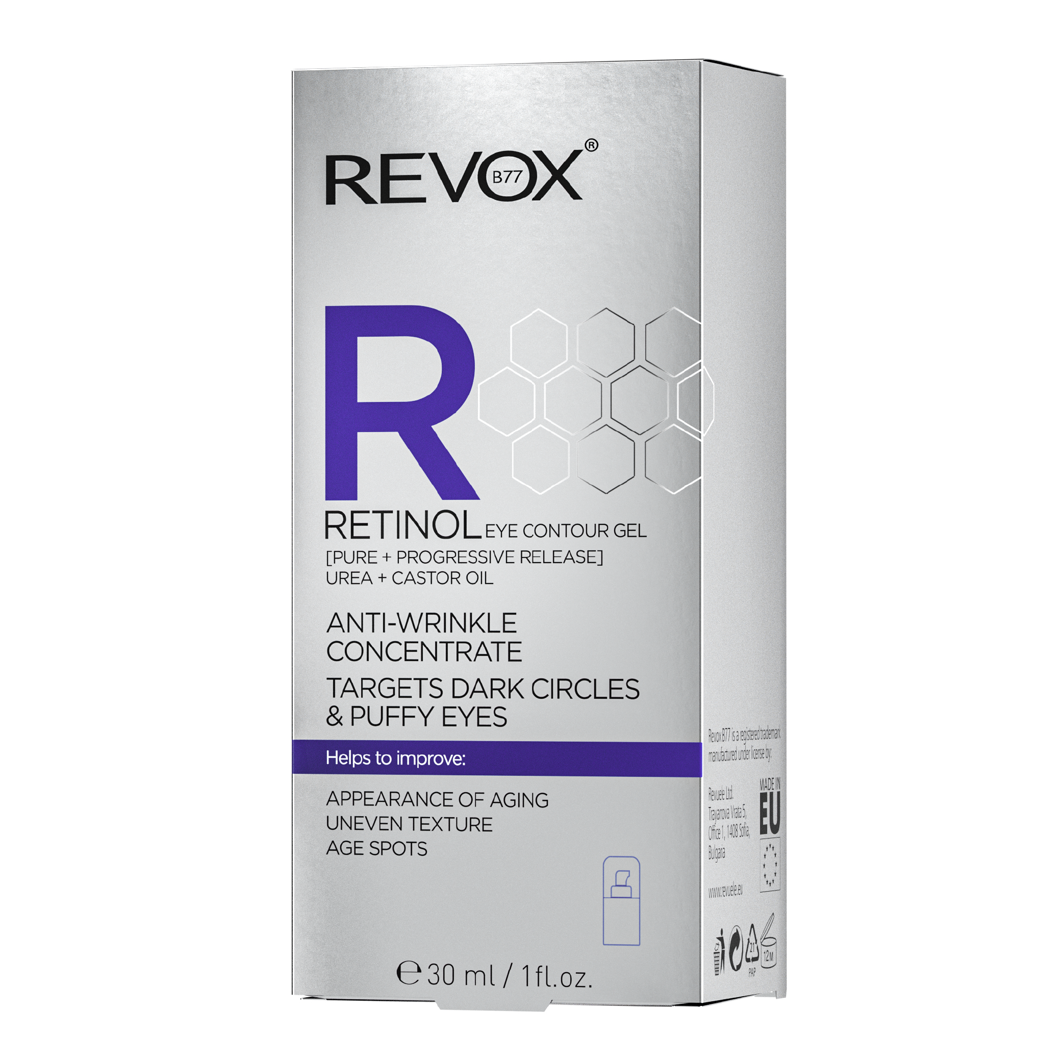 Gel dưỡng ngăn ngừa lão hóa chứa retinol cho vùng da quanh mắt Revox B77 R Retinol - 30ml